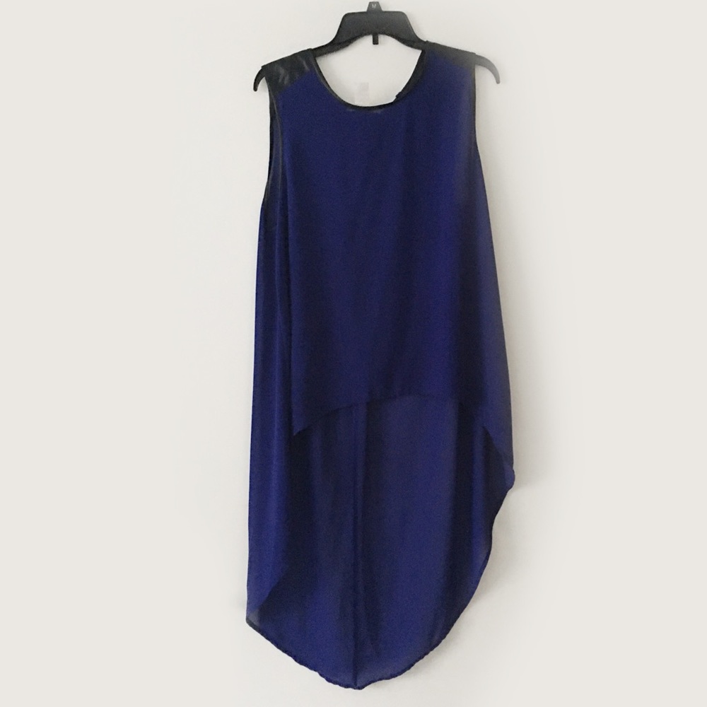 Royal blue High Low Sleeveless Tank